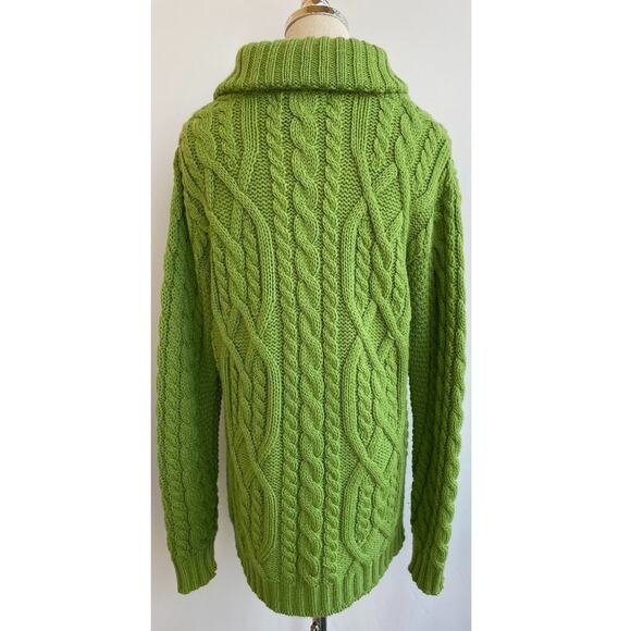 Aran Crafts Sweater Trinity Knot Pull Merino Wool Cable Knit Full Zip Sweater S - Picture 6 of 7